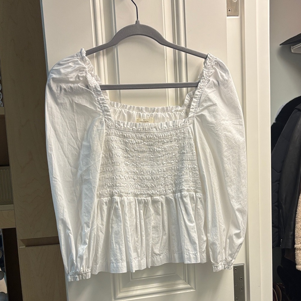 Trovata White Smocked Women's Top
